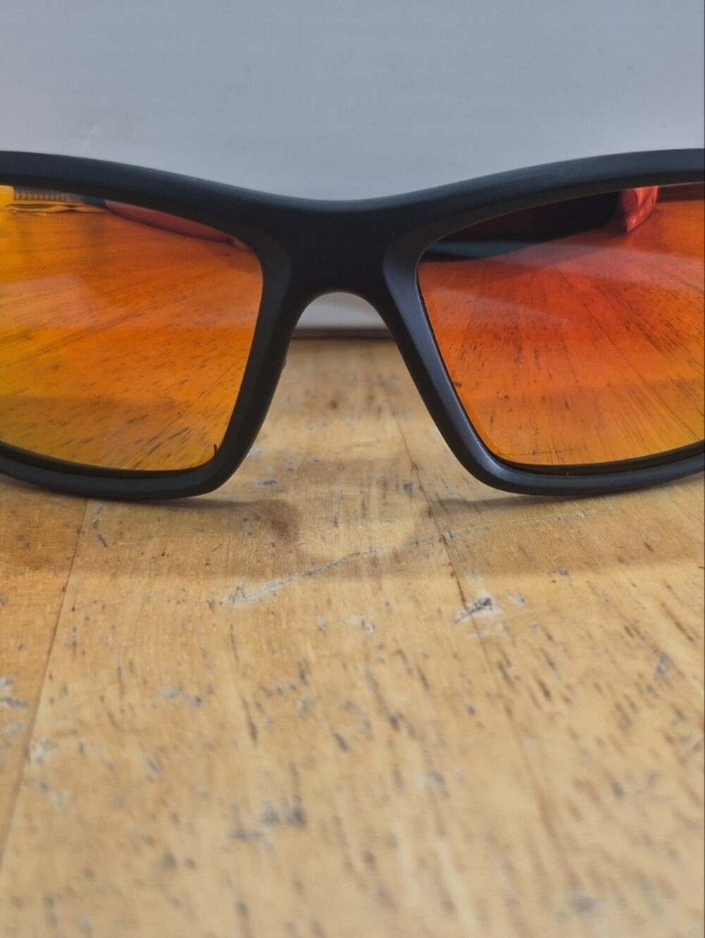 Source Unknown Black Sunglasses with Orange Mirrored Lenses